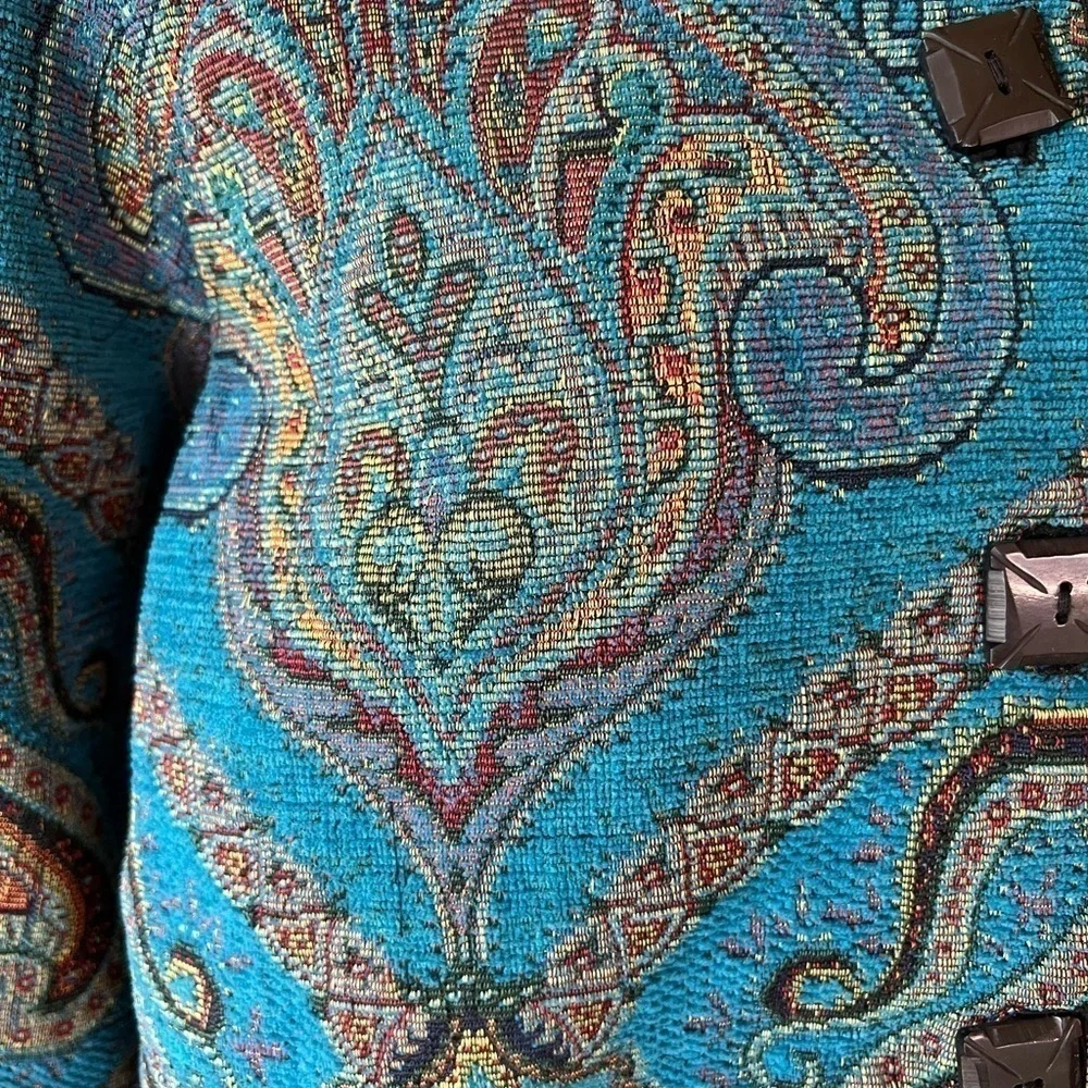 Vintage New Direction paisley brocade vintage 80s cotton blazer EUC - Picture 8 of 8